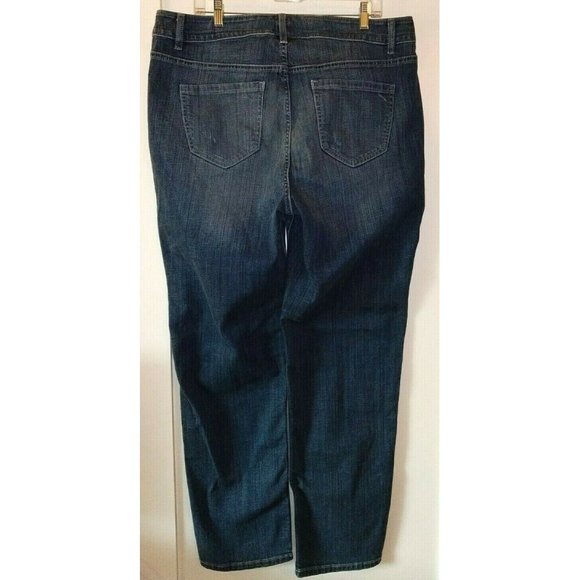 LANE BRYANT 18R Medium Wash Distressed Straight Leg Jeans 30" inseam - Picture 5 of 6